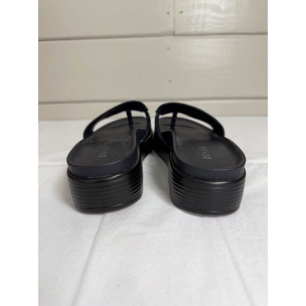 Donald Pliner Fifi Sandals Womens 5.5 Navy Blue Excellent Croc Embossed Wedge - Picture 5 of 9